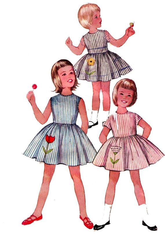 60S Kids Fashion
 60s Vintage Sewing Pattern Simplicity 4878 by