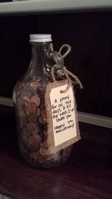 7Th Wedding Anniversary Gift Ideas For Her
 7th Wedding anniversary t with pennies