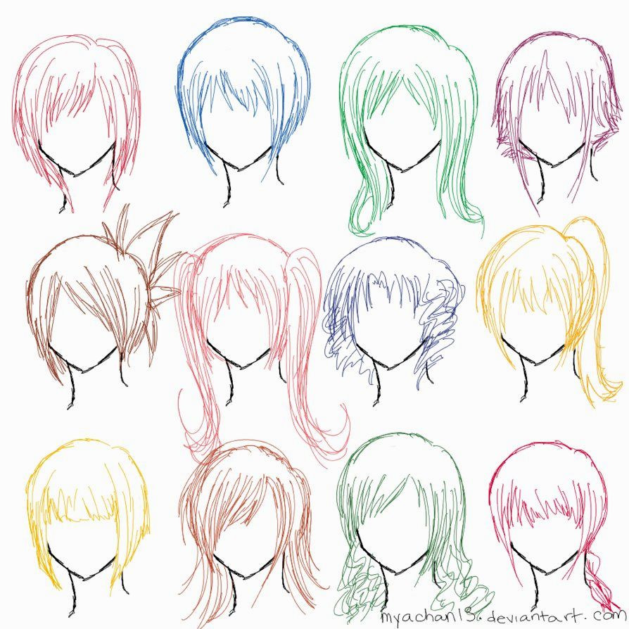Anime Hairstyles For Girls
 Girl Hairstyle Drawing at GetDrawings