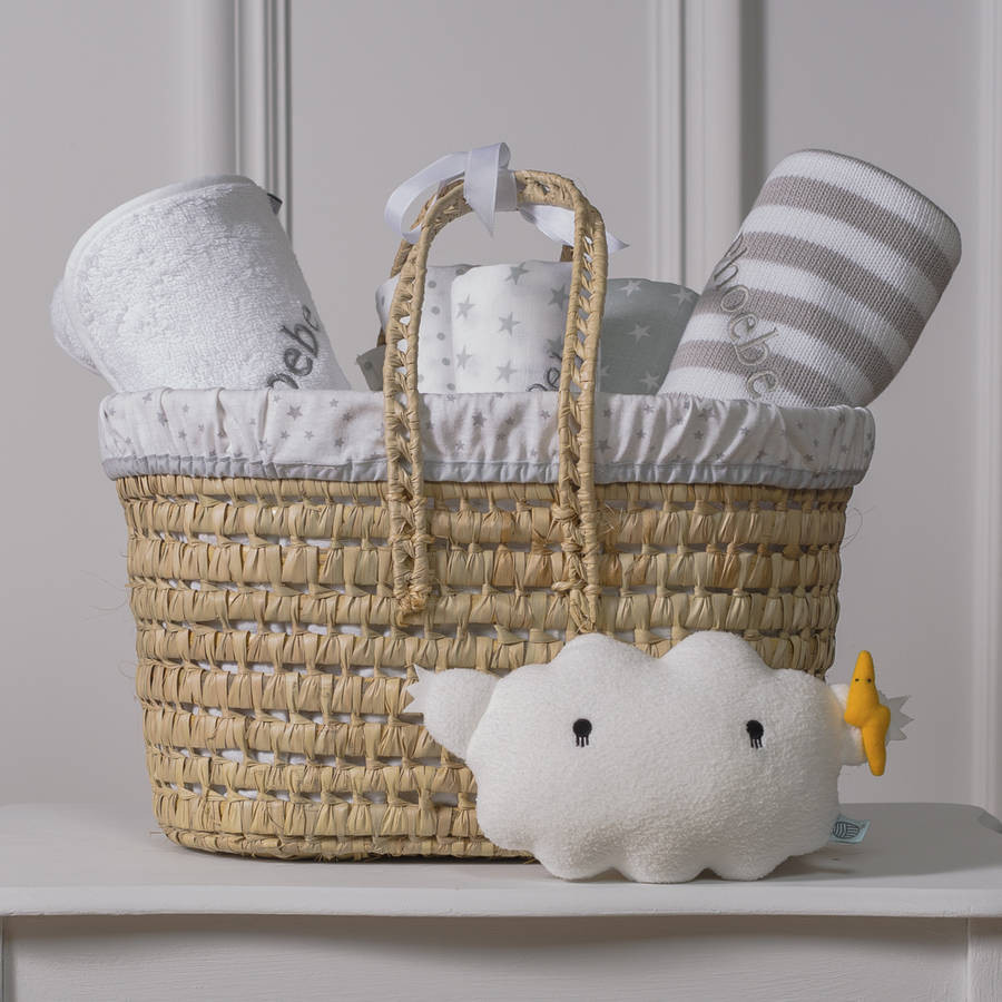 Baby Basket Gift Set
 Personalised New Baby Gift Basket With Cloud Toy By That s