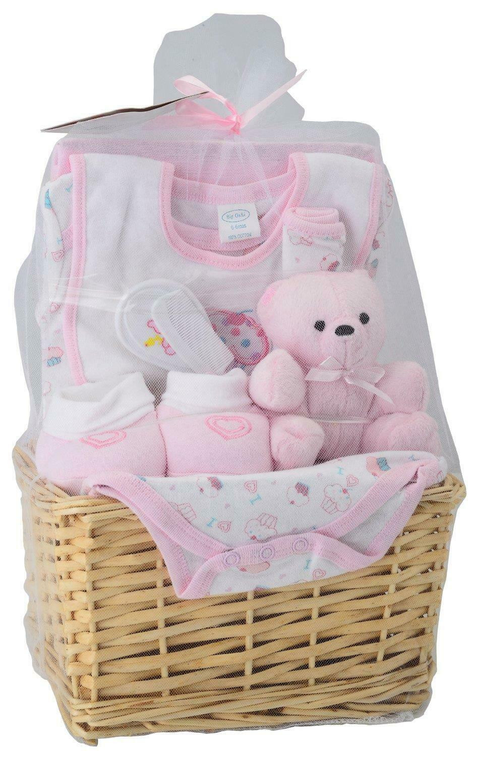 Baby Basket Gift Set
 Big Oshi Baby Essentials 9 Piece Layette Basket Gift Set