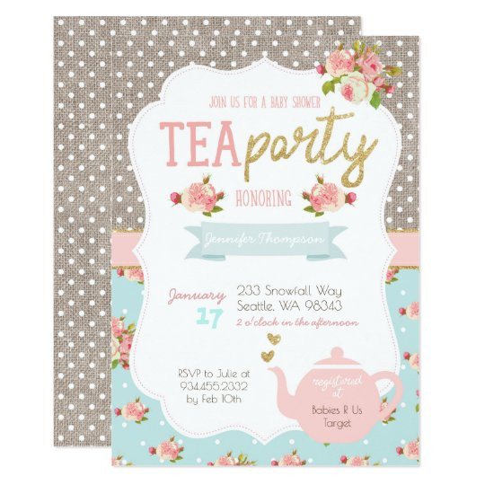 Baby Shower Invitations Tea Party
 Tea Party Baby Shower Invitation