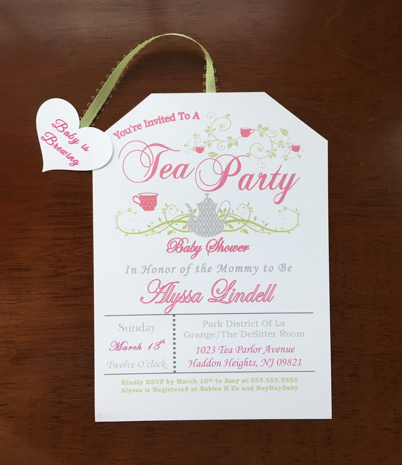 Baby Shower Invitations Tea Party
 Digital Self Print Tea Party Baby Shower Invitations A baby