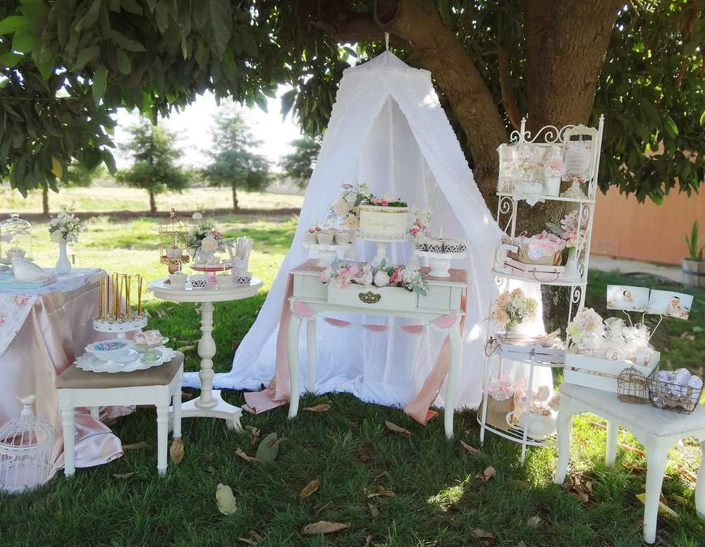 Backyard Baptism Party Ideas
 A beautiful Shabby Chic Garden themed Baptism for a little