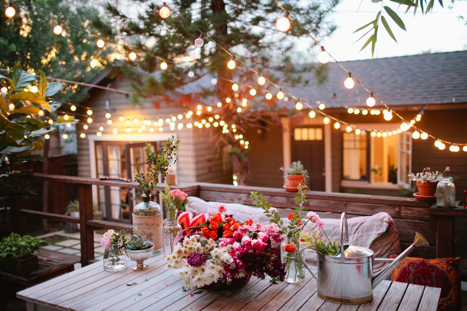 Backyard Lighting Ideas For A Party
 A New Pergola on the Deck from Thrifty Decor Chick