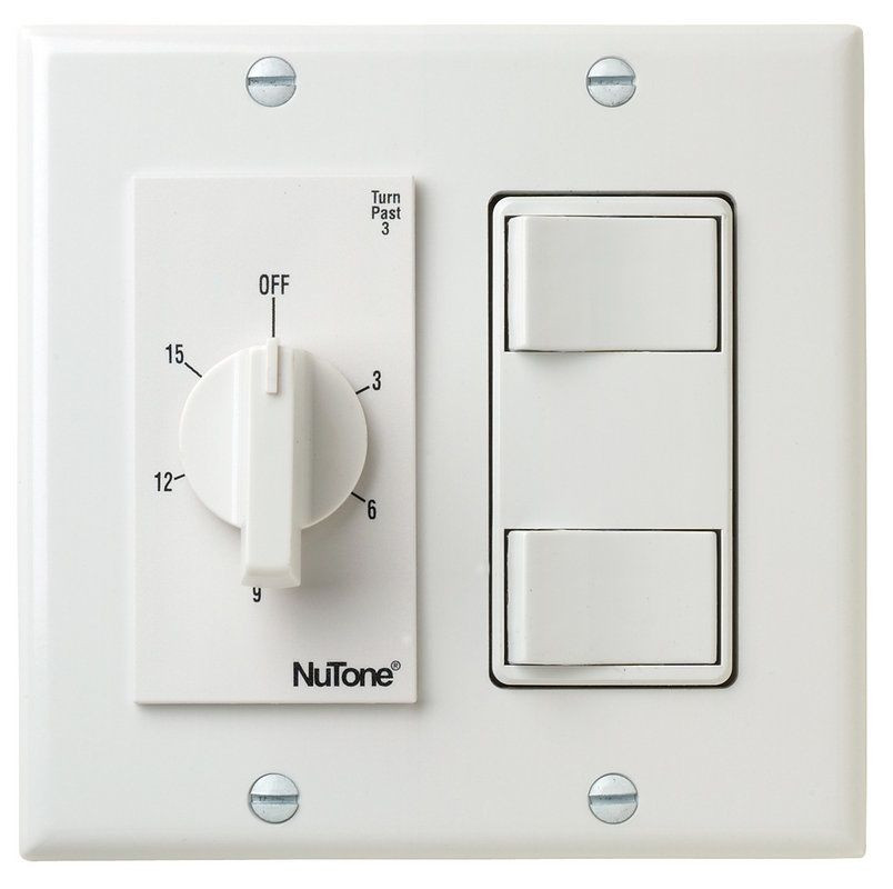 Bathroom Exhaust Fan Timer
 NuTone VS69WH White 15 Minute Bath Fan Timer Switch with