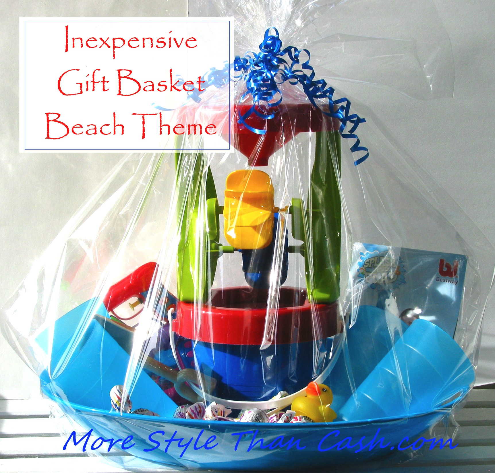 Beach Bag Gift Basket Ideas
 Inexpensive Gift Basket Beach Theme