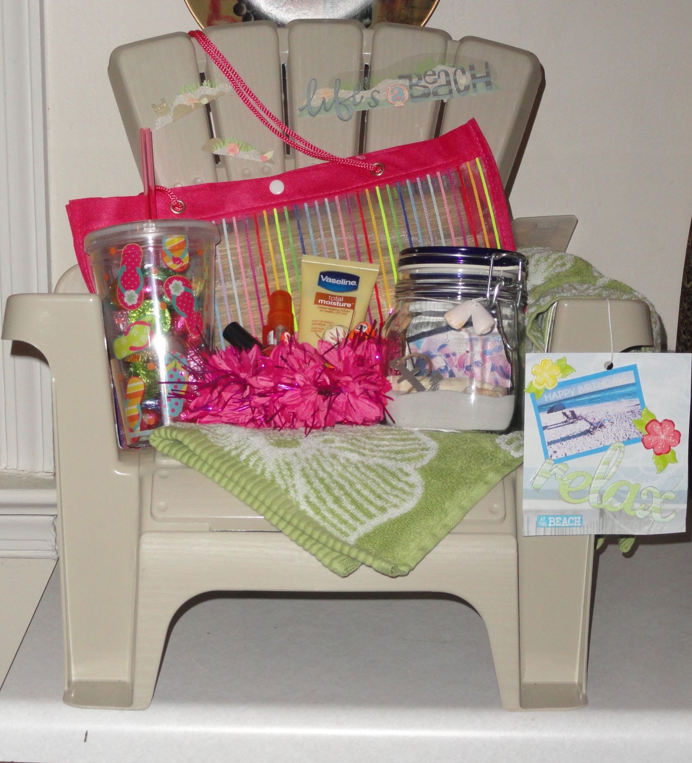 Beach Bag Gift Basket Ideas
 Life s a Beach GIft basket cludes childs chair