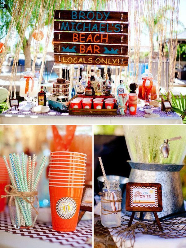 Beach Bar Party Ideas
 Vintage Surf Theme Party Father & Son Joint Birthday