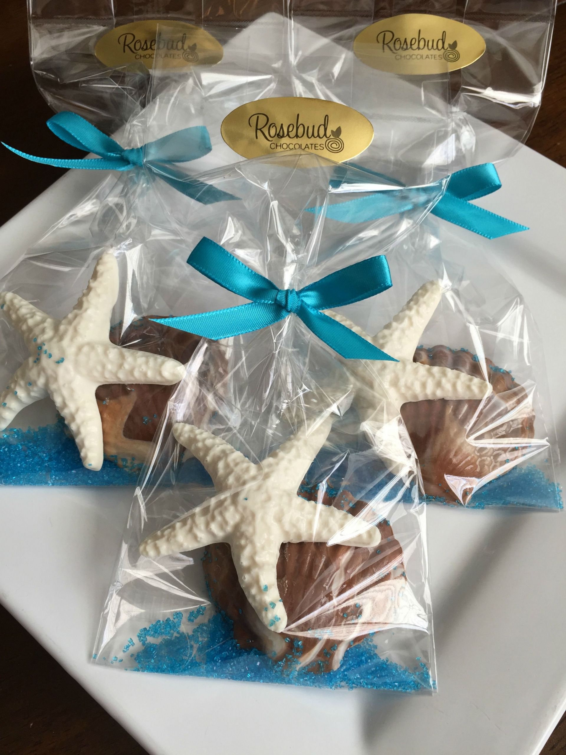 Beach Bridal Party Ideas
 Chocolate Starfish and Seashell Favors Wedding Brid