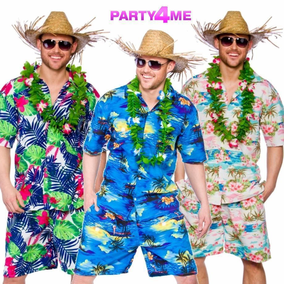 Beach Party Costume Ideas
 MENS HAWAIIAN SHIRT SHORTS STAG RETRO BEACH LUAU TROPICAL