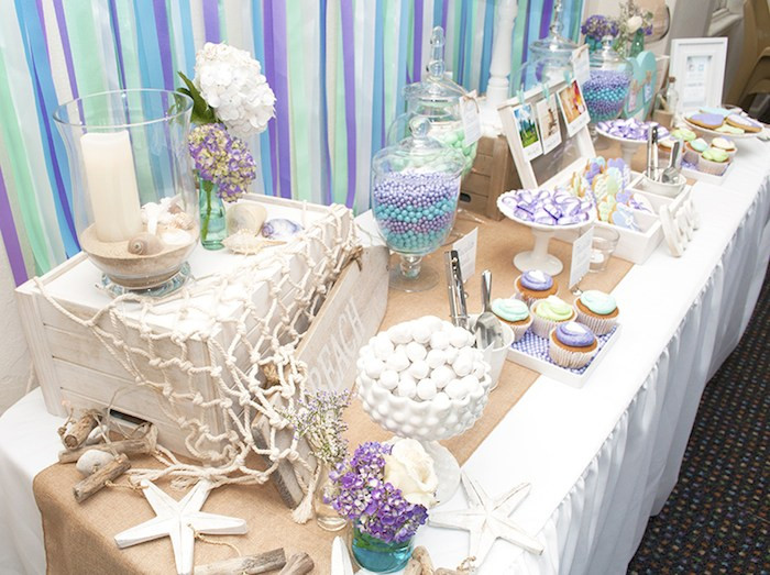 Beach Theme Party Ideas
 Kara s Party Ideas Beach Themed Engagement Party Planning