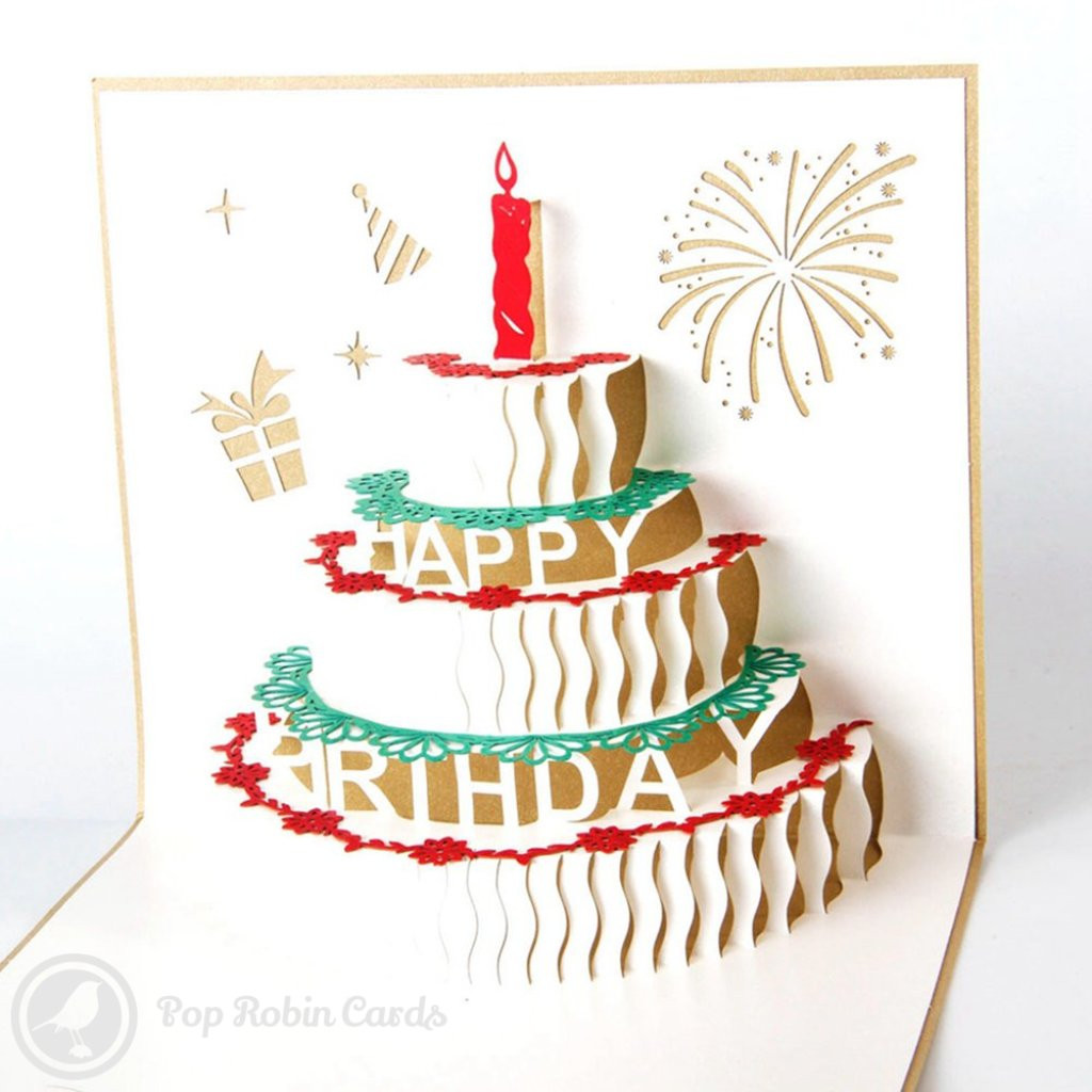 Birthday Cake Cards
 Birthday Cake with Candles 3D Pop Up Birthday Greeting