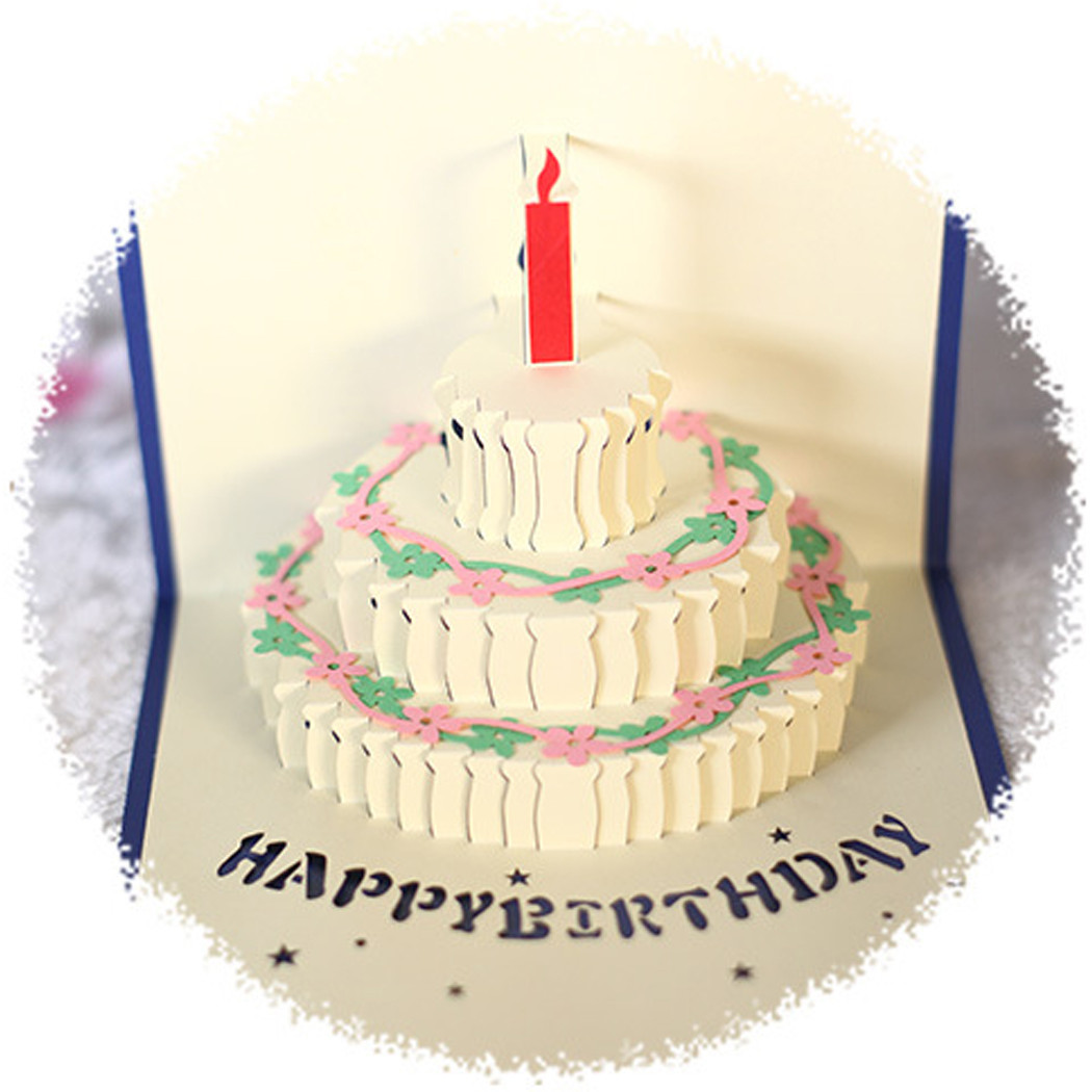 Birthday Cake Cards
 3D Pop Up Cake Greeting Card Handmade Happy Birthday