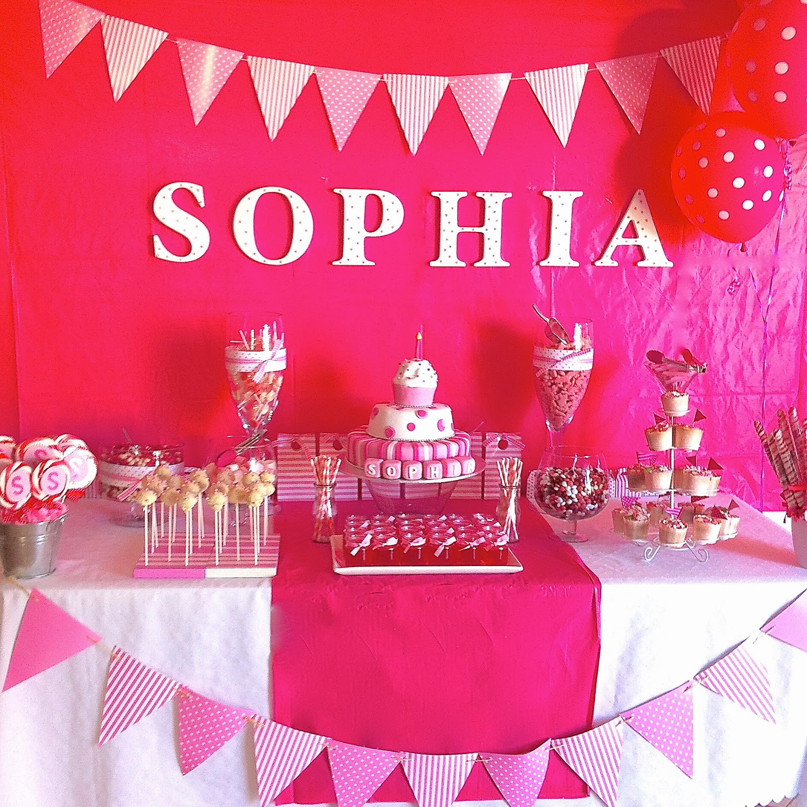 Birthday Party Table Decorations
 Party Ideas Pink Spots and Stripes Themed Girls First