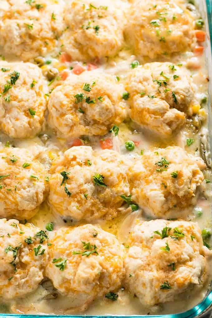 Biscuit Casserole Recipes
 Chicken Pot Pie Casserole with Cheddar Biscuit Topping