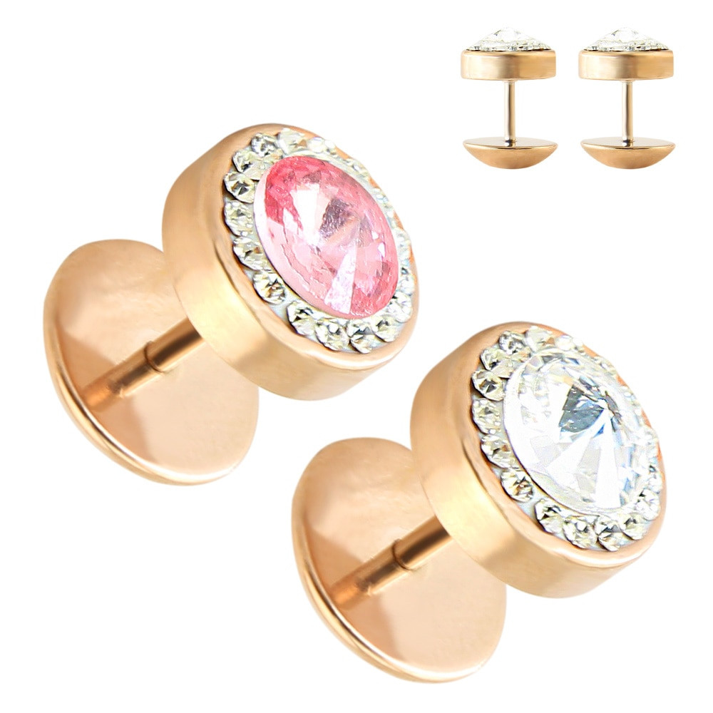 Body Jewelry Earrings
 1 Pair Crystal Stud Earrings Rose Gold Ear Studs Women