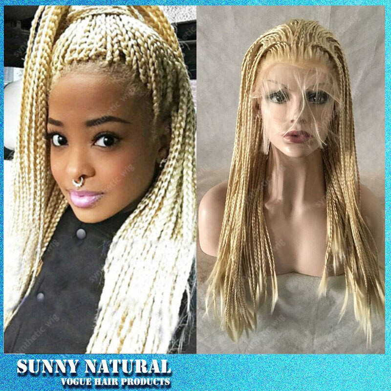 Braid Baby Hair
 blond lace front synthetic wigs box braid synthetic lace