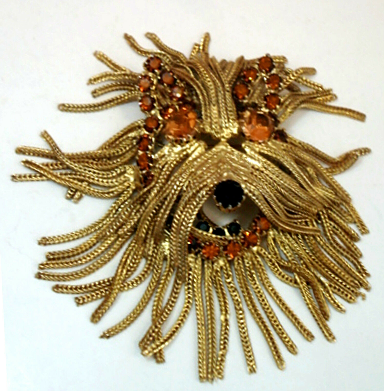 Brooches Outfit
 Vintage Costume Jewelry Shaggy Dog Fringed Pin Brooch