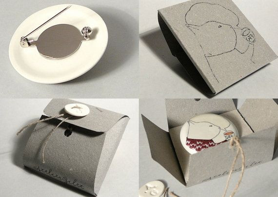 Brooches Packaging
 porcelain brooch packaging by AtelierGilet