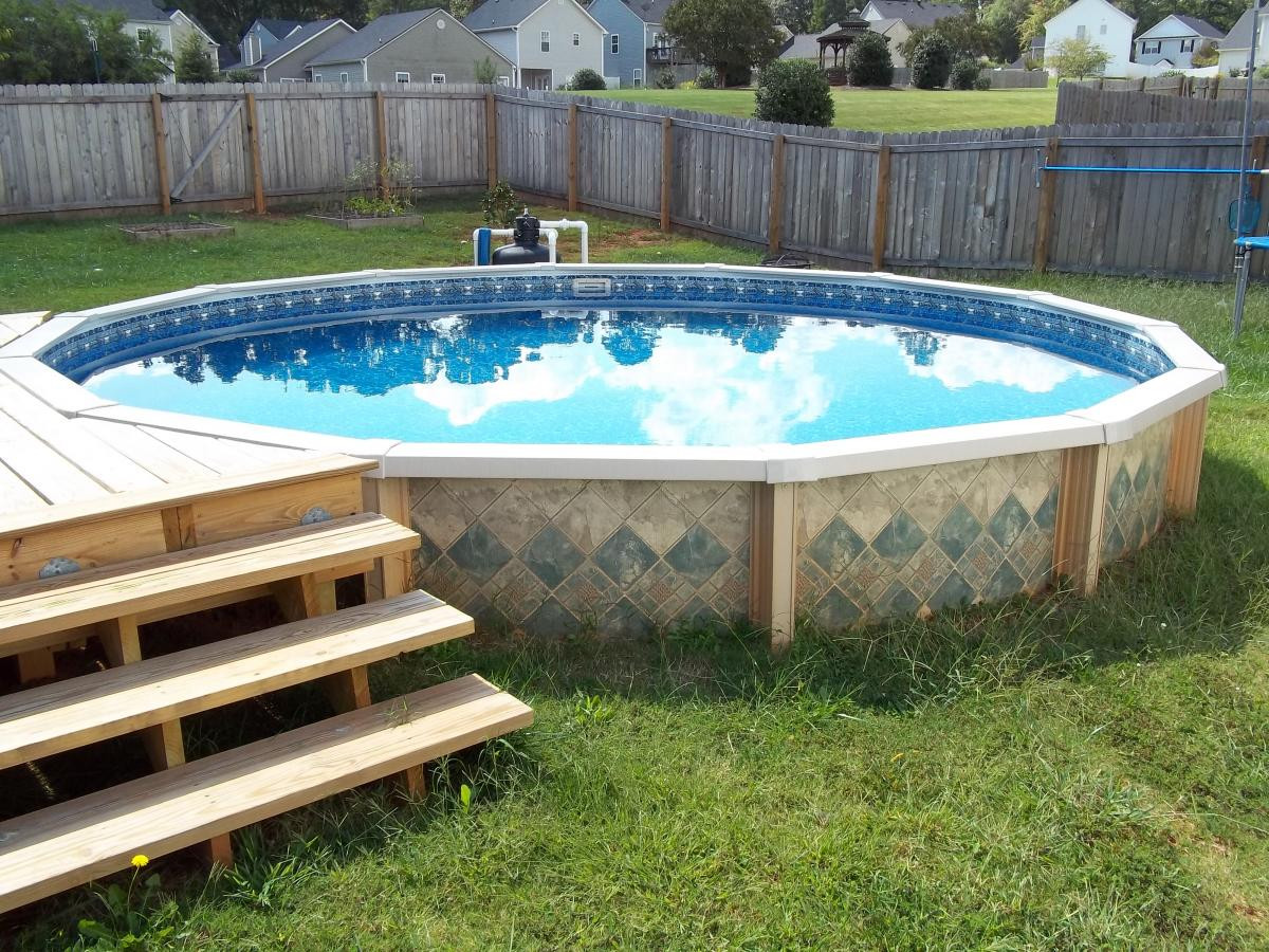 Burried Above Ground Pool
 Installed ground Pool Gallery Doughboy Brand