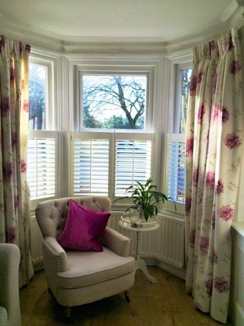 Cafe Curtains For Living Room
 Cafe Style shutters with curtains