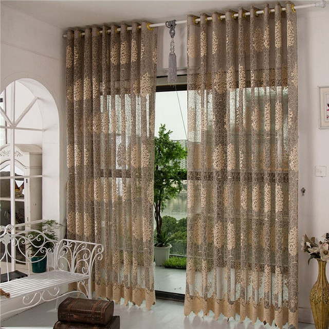 Cafe Curtains For Living Room
 Sheer Cafe Curtains Cortinas Para Sala Decorative Door