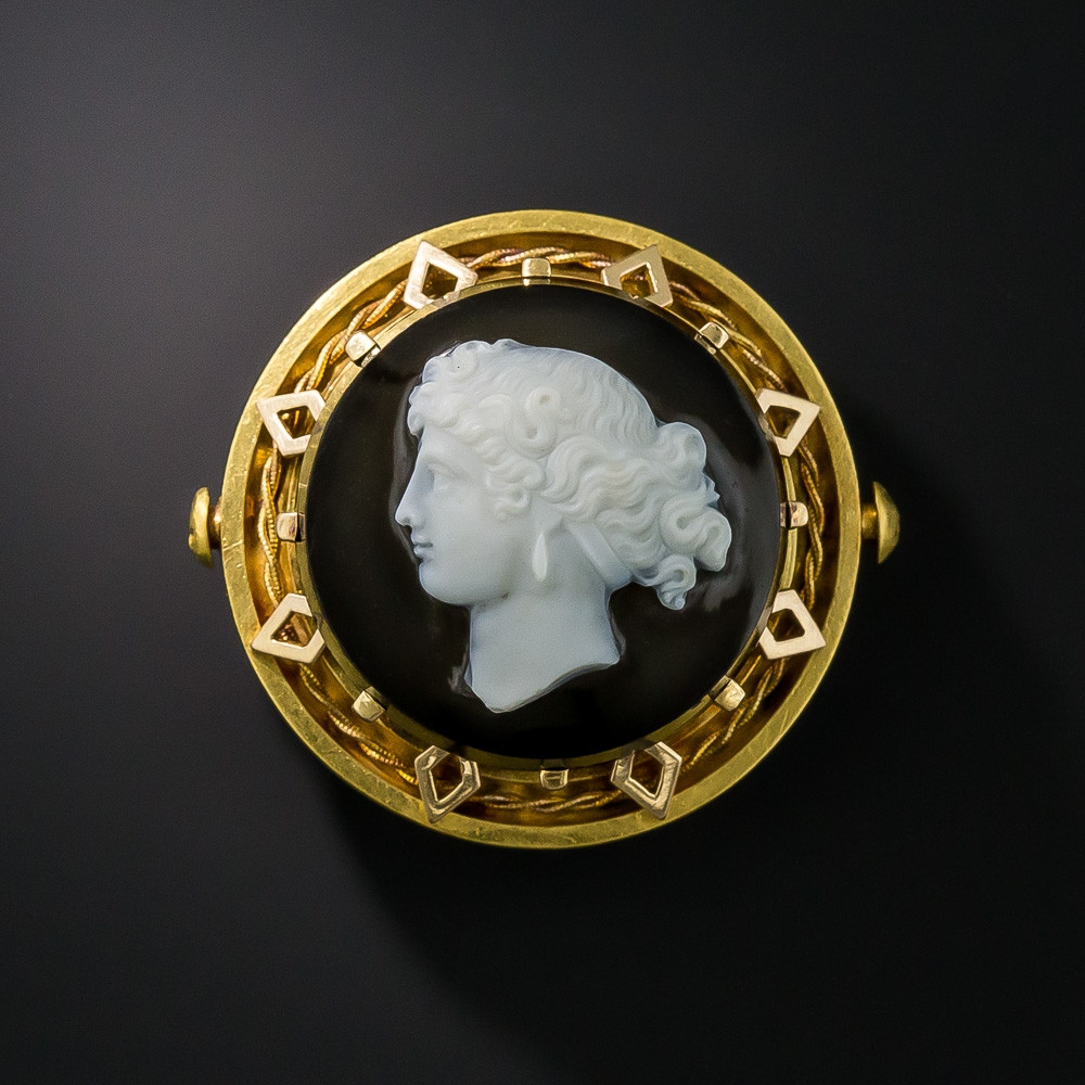 Cameo Brooches
 Victorian Hard Stone Cameo Brooch Vintage Jewelry