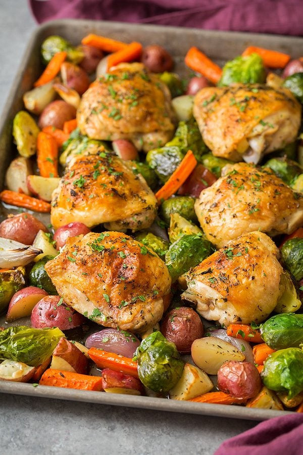 Chicken Breast Sheet Pan Dinner
 Sheet Pan Roasted Chicken with Root Ve ables Cooking