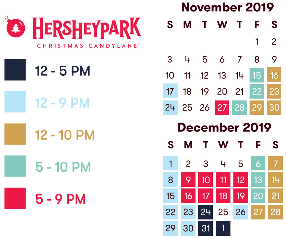 Christmas Candy Lane Hours
 Hersheypark Hours Tickets Seasons