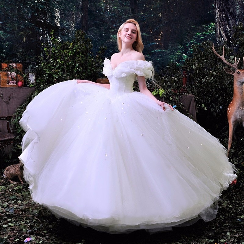 Cinderella Wedding Gown
 Hot Sale 2016 New Movie Deluxe Cinderella Wedding Dress