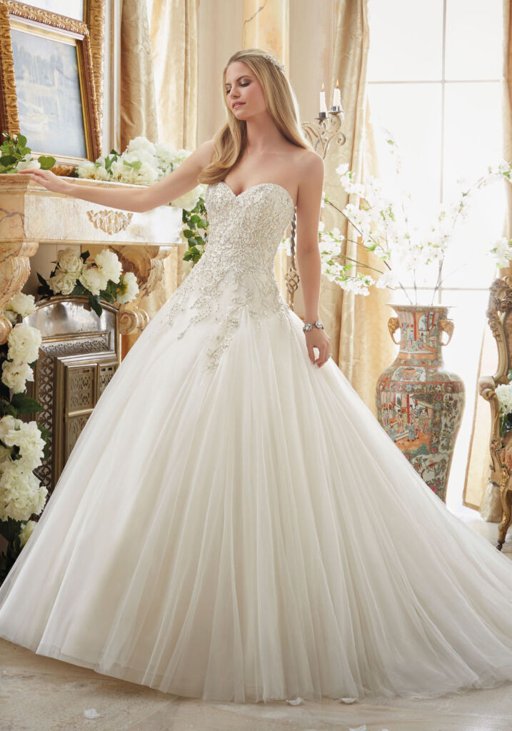 Cinderella Wedding Gown
 Beaded Embroidery on Tulle Cinderella Ball Gown