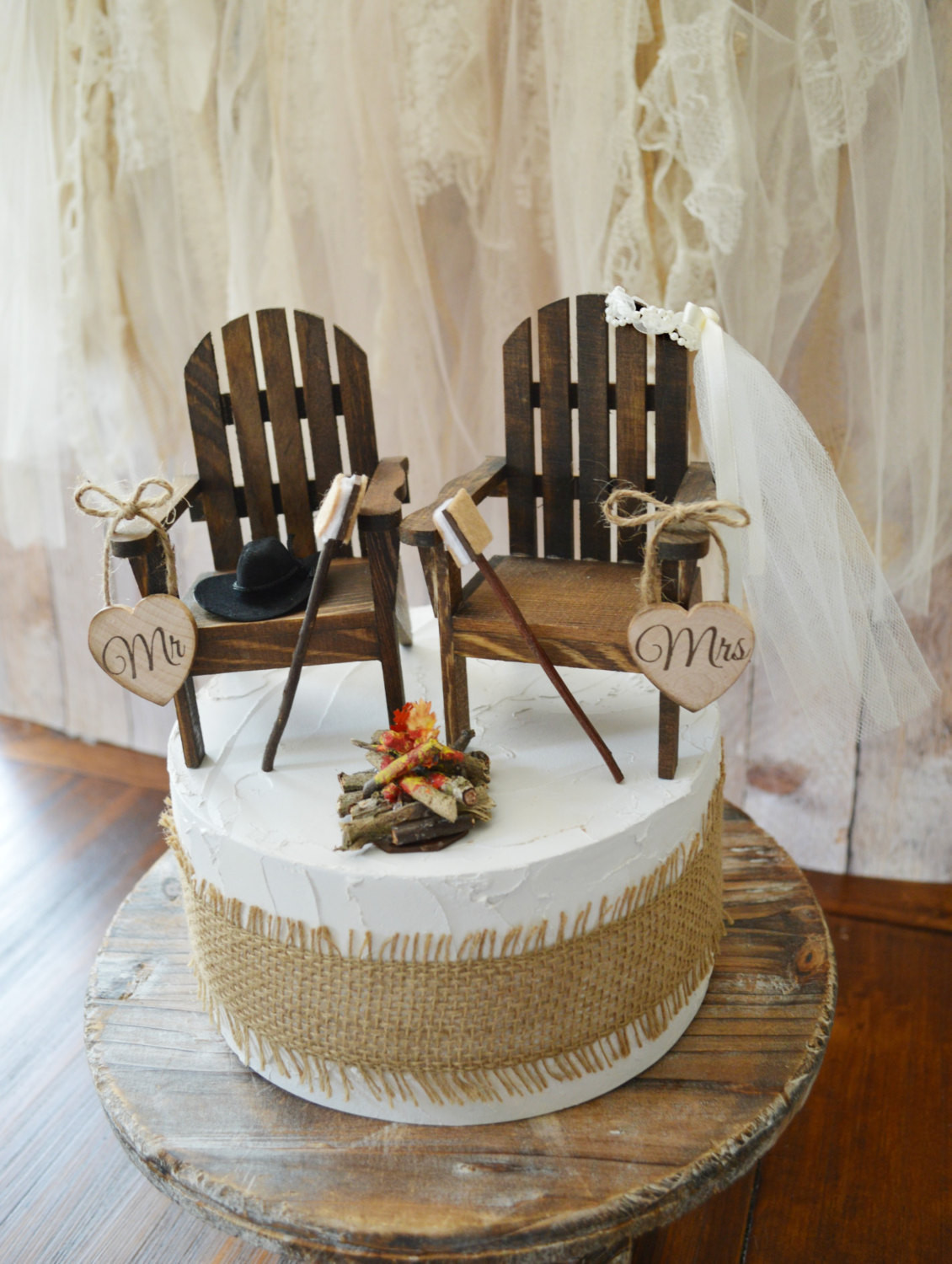 Country Wedding Cake Toppers
 camping wedding cake topper country rustic weddings wood