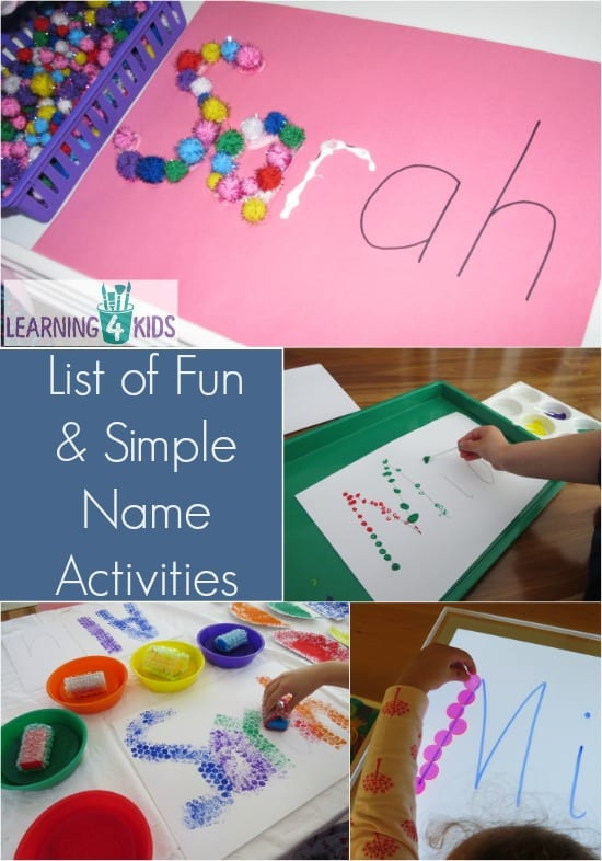 Creative Activities For Preschoolers
 List of Simple and Fun Name Activities