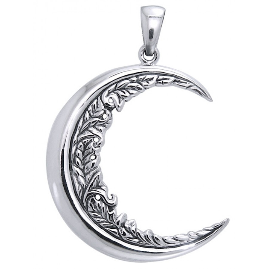 Crescent Moon Earrings
 Moon Vines Crescent Moon Pendant Pagan Jewelry Moon Jewelry