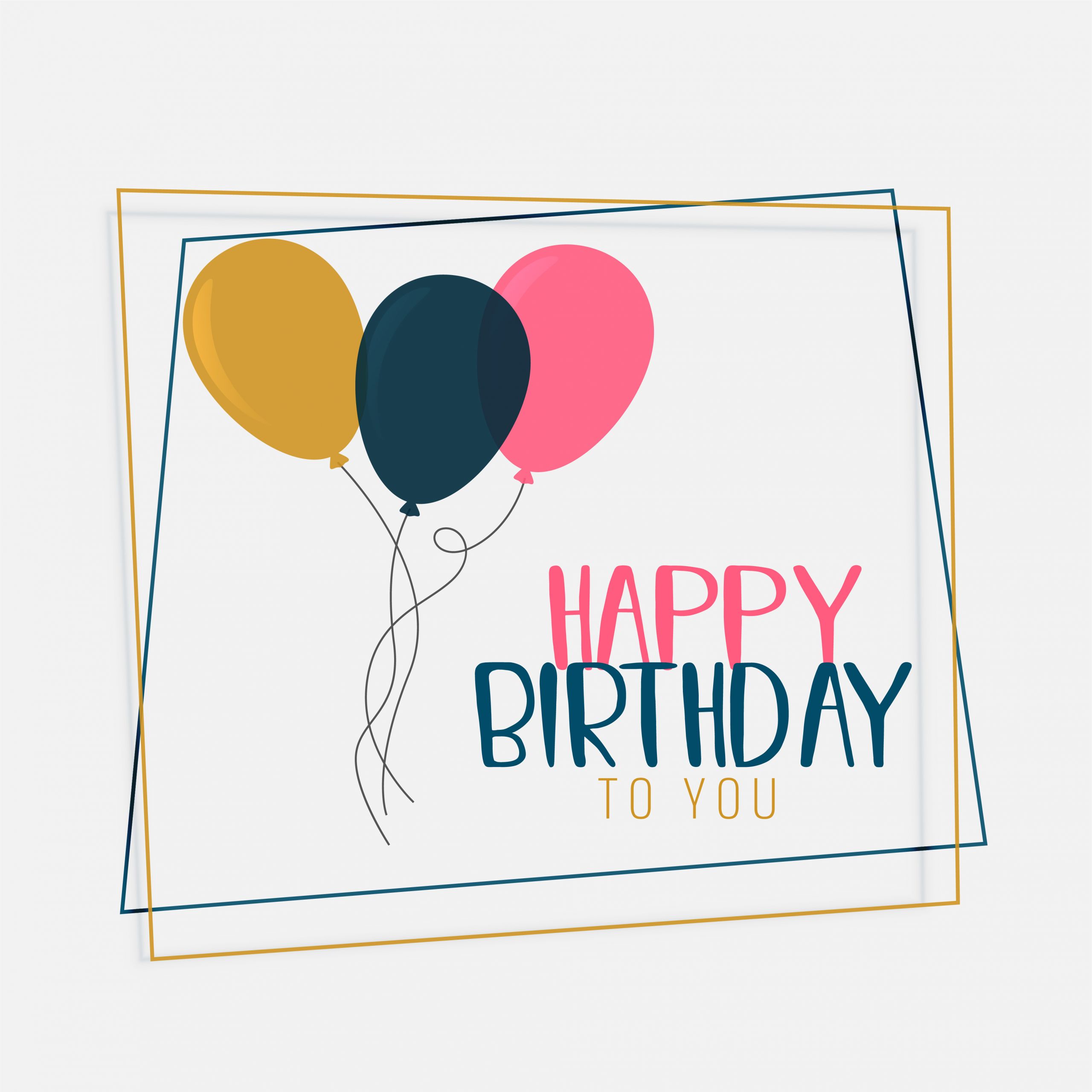 Design A Birthday Card
 happy birthday card design with flat color balloons