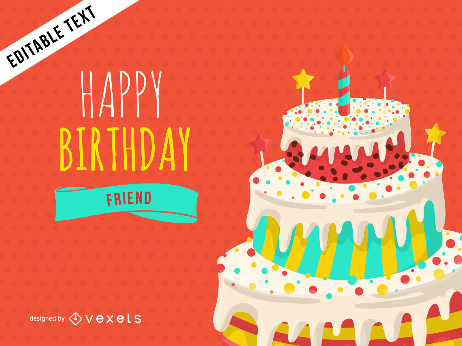 Design A Birthday Card
 Happy Birthday greeting card design Vector