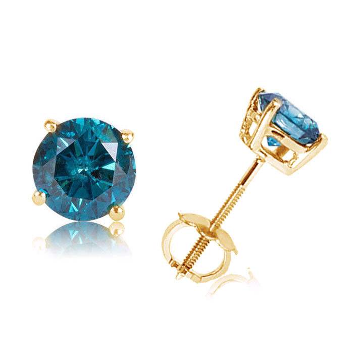 Diamond Stud Earrings 1 Carat
 1 00 Carat Blue Diamond Single Stud Mens 10K Gold Earring