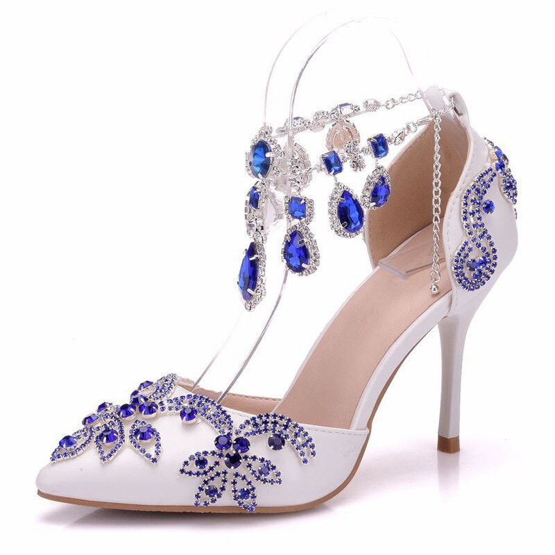 Diamond White Wedding Shoes
 Plus Size 34 42 Fashion Diamond Wedding Shoes White For