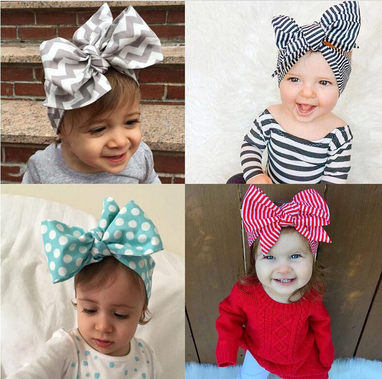 Diy Baby Bows
 2016 Headband DIY Tie Bow Hairbands Big Bow Cute Dot Print