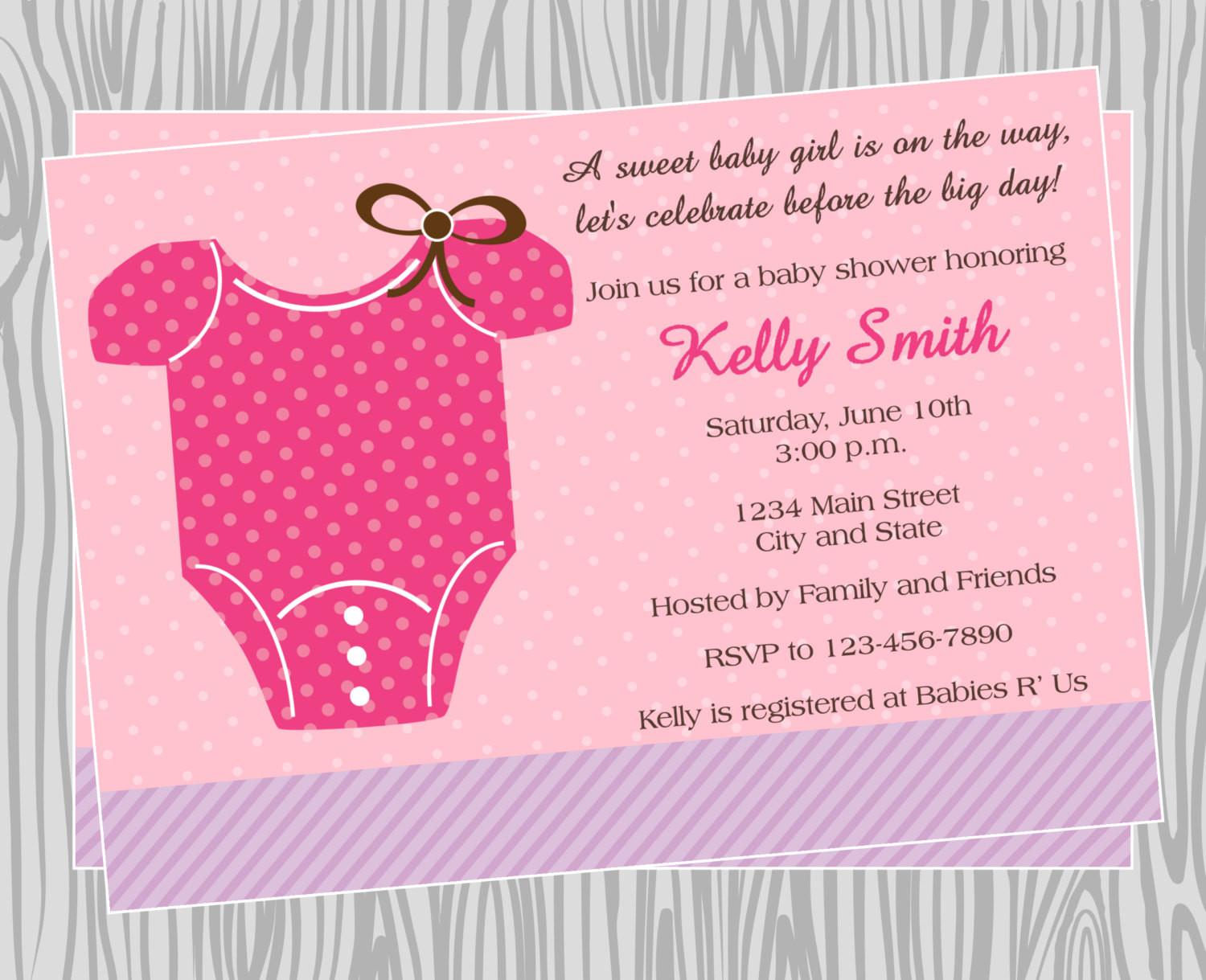Diy Baby Invitations
 DIY Baby Girl esie Baby Shower Invitation by