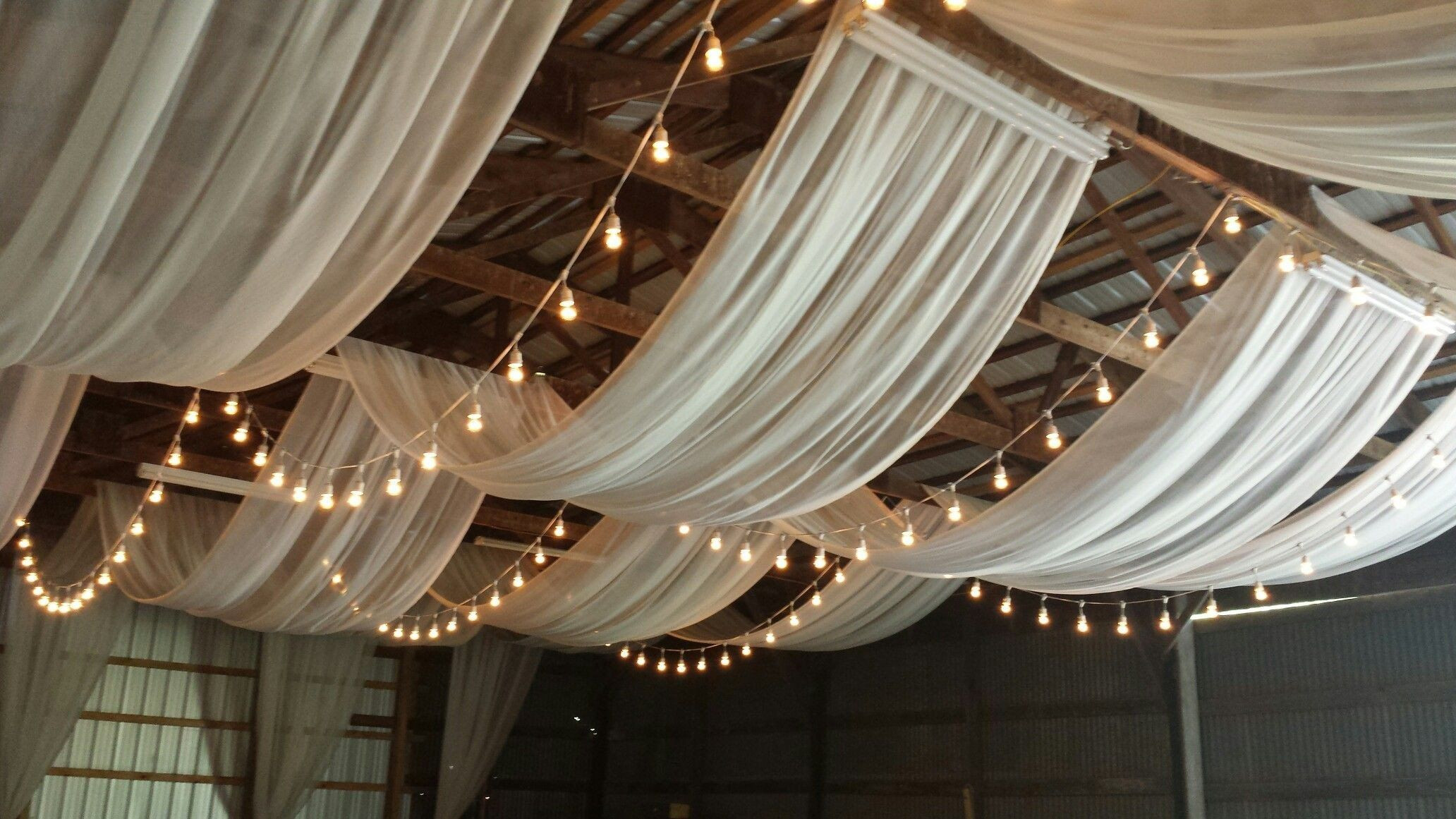 DIY Ceiling Draping For Weddings
 Ceiling Decoration Ideas for A Party Elegant Ivory Ceiling