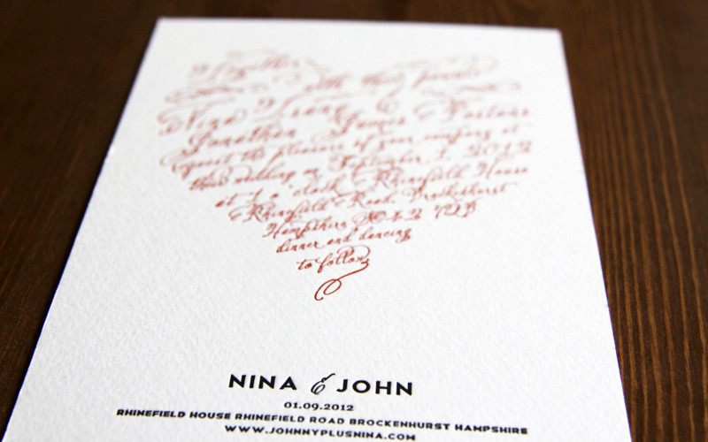 Diy Letterpress Wedding Invitations
 Nina John s DIY Letterpress Wedding Invitations