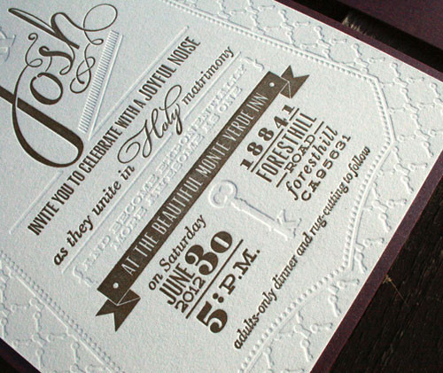 Diy Letterpress Wedding Invitations
 Sarah Josh s DIY Letterpress Wedding Invitations Paper