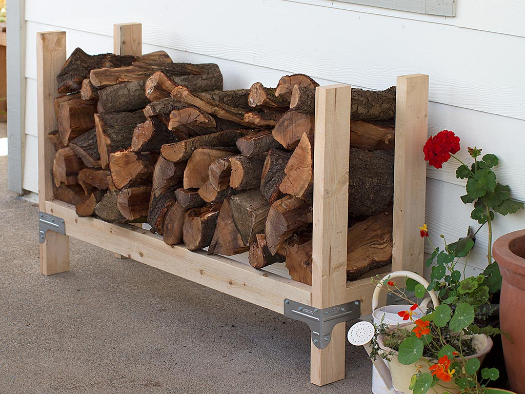 DIY Log Rack
 Firewood Rack Featuring DIY Done Right