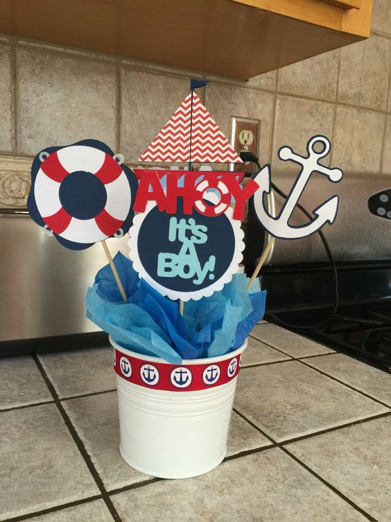 Diy Nautical Baby Shower
 18 Boys’ Baby Shower Centerpieces You’ll Like Shelterness
