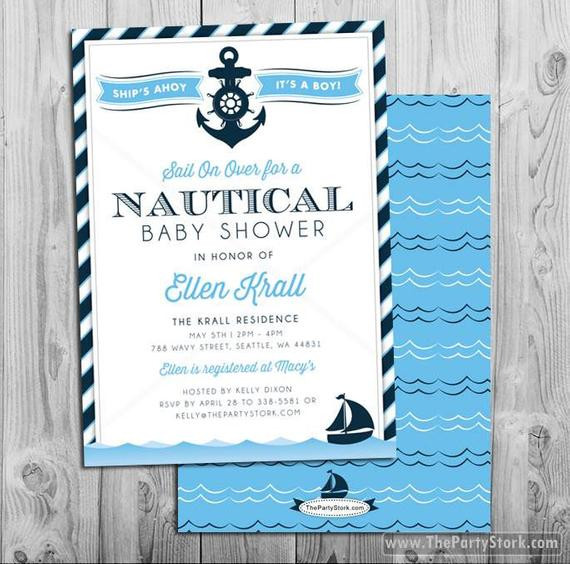 Diy Nautical Baby Shower
 Items similar to Nautical Baby Shower Invitation DIY