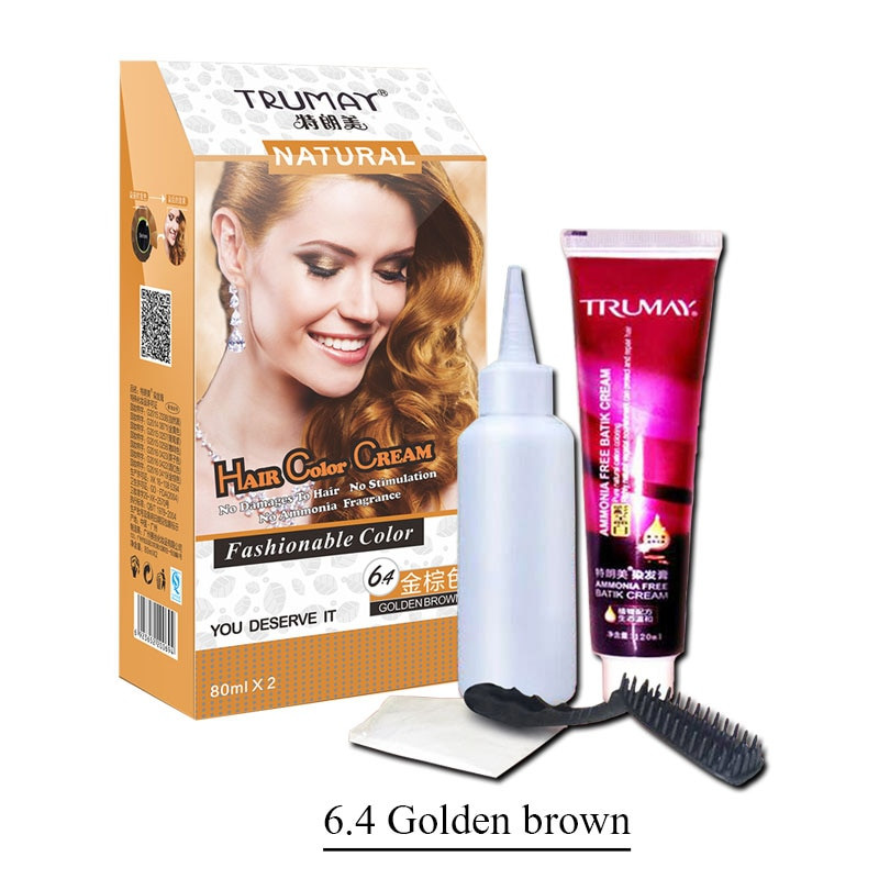 DIY Permanent Hair Dye
 80ml 2 Professionalize PersonalGolden Brown Color