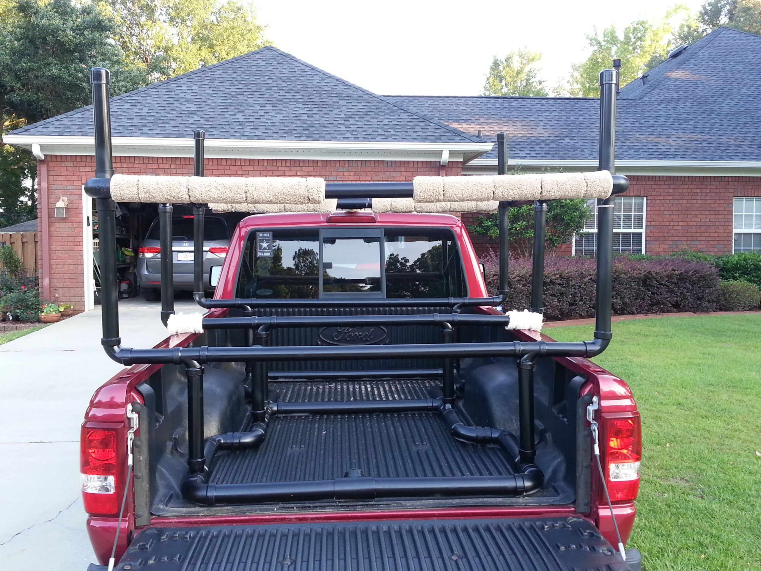 DIY Truck Canoe Rack
 It is all about ting there Had to create a rack for