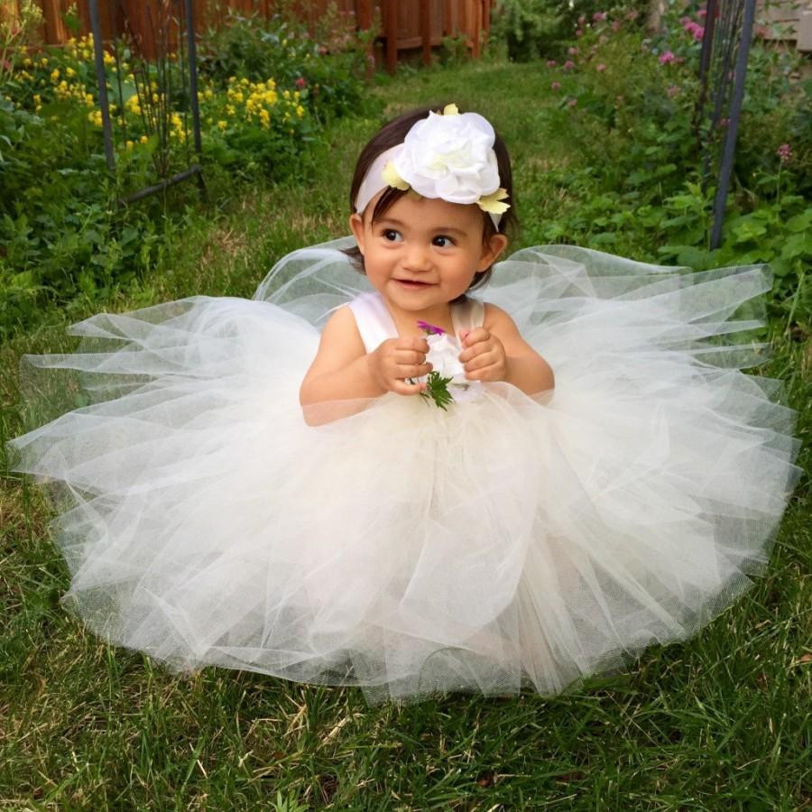 DIY Tulle Toddler Dress
 Flower Girl Dress Tutu Ivory Baby Blessing Dress Tulle